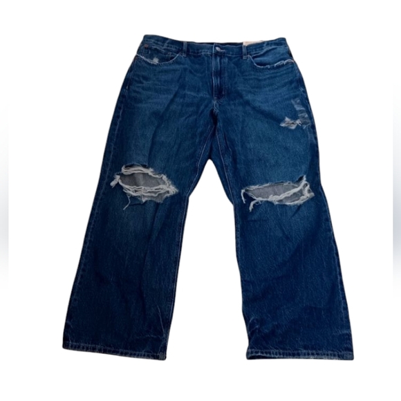 American Eagle Jeans Women’s Ex Boyfriend Distressed Blue 16 Short 33W  NWT - Picture 1 of 6